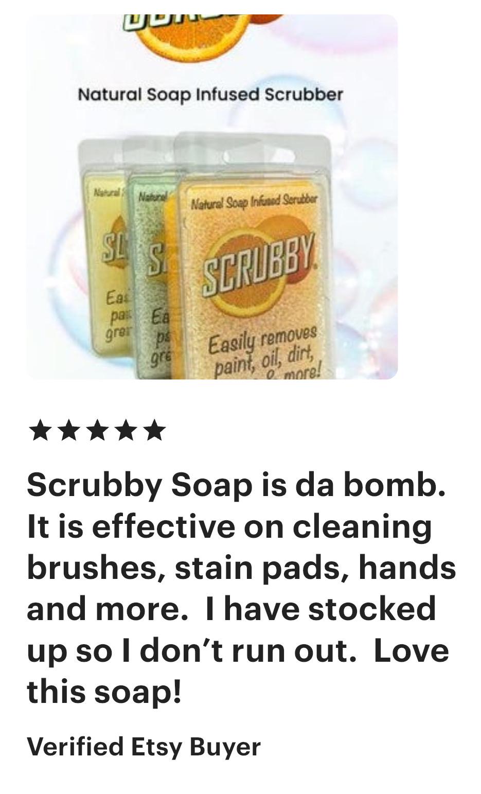 Scrubby Soap and Paint Brush Cleaner - Gentle Citrus Hand Cleaner for Artists & Crafters, Chalk Paint, Greasy Hands, Stamping, Mixed Media