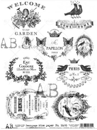 Black and White Decoupage