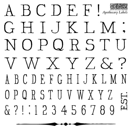 Iron Orchid Designs - Apothecary Labels Stamp