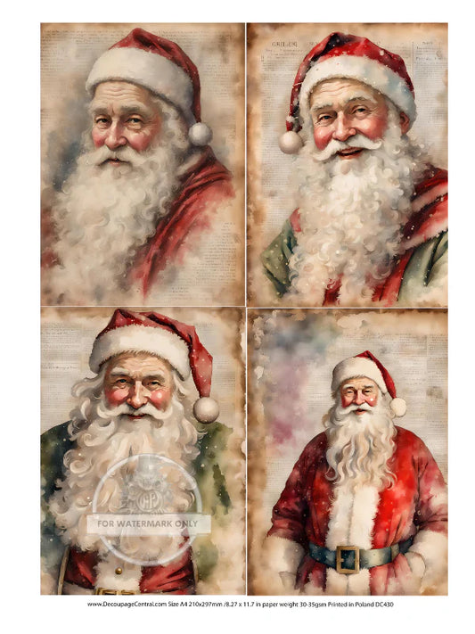 A4 Santa Decoupage Quad - DC430
