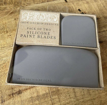 Iron Orchid Designs Silicone Paint Blades 2-Pack - Flexible Scrapers for Paint Inlay, Decoupage & IOD Transfers