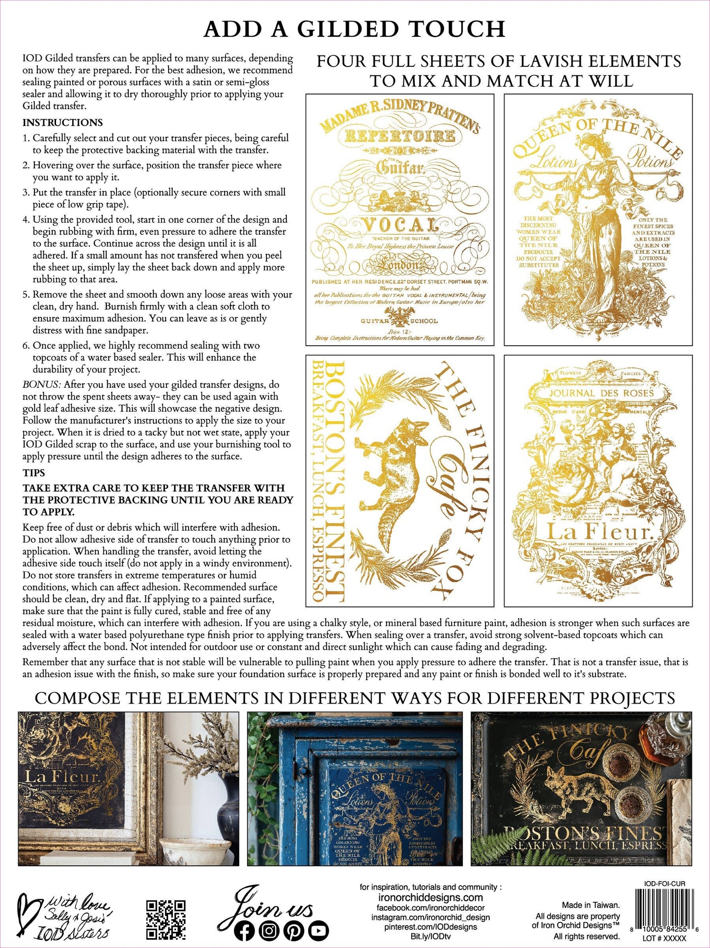 Iron Orchid Designs Category! "Gilded" - Curated Signage Transfer