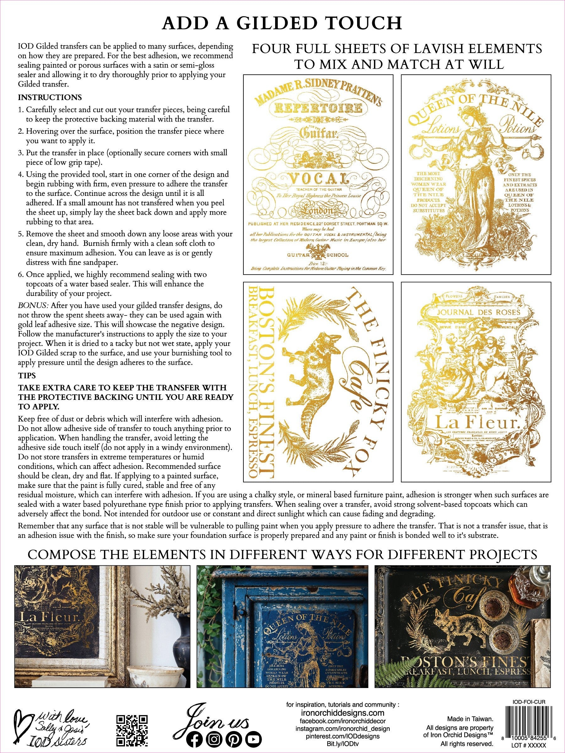 Iron Orchid Designs Category! "Gilded" - Curated Signage Transfer