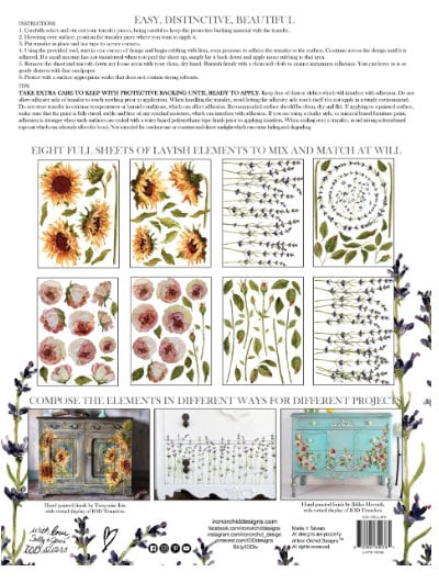 Iron Orchid Designs Painterly Florals Transfer - Sunflowers, Botanical Art for DIY Creations for Furniture and Crafts
