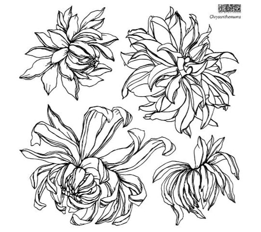 Iron Orchid Designs - Chrysanthemums Stamp - RETIRED