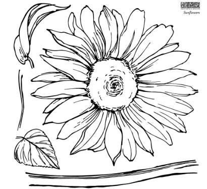 Iron Orchid Designs - Sunflowers Stamp