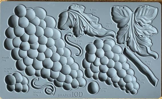 Iron Orchid Designs Grapes Mould - Food Safe Silicone Mold for Fruit Appliques, Furniture & Wine-Themed Crafts