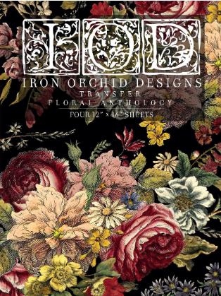 Iron Orchid Designs - Floral Anthology Transfer | Vintage Flower Decal for DIY Furniture & Craft Decor