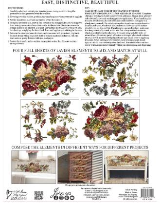 Iron Orchid Designs - Floral Anthology Transfer | Vintage Flower Decal for DIY Furniture & Craft Decor