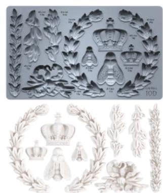 Iron Orchid Designs Laurel Mould - Food Safe Silicone Mold for Elegant Leaf Appliques, Furniture & Mixed Media