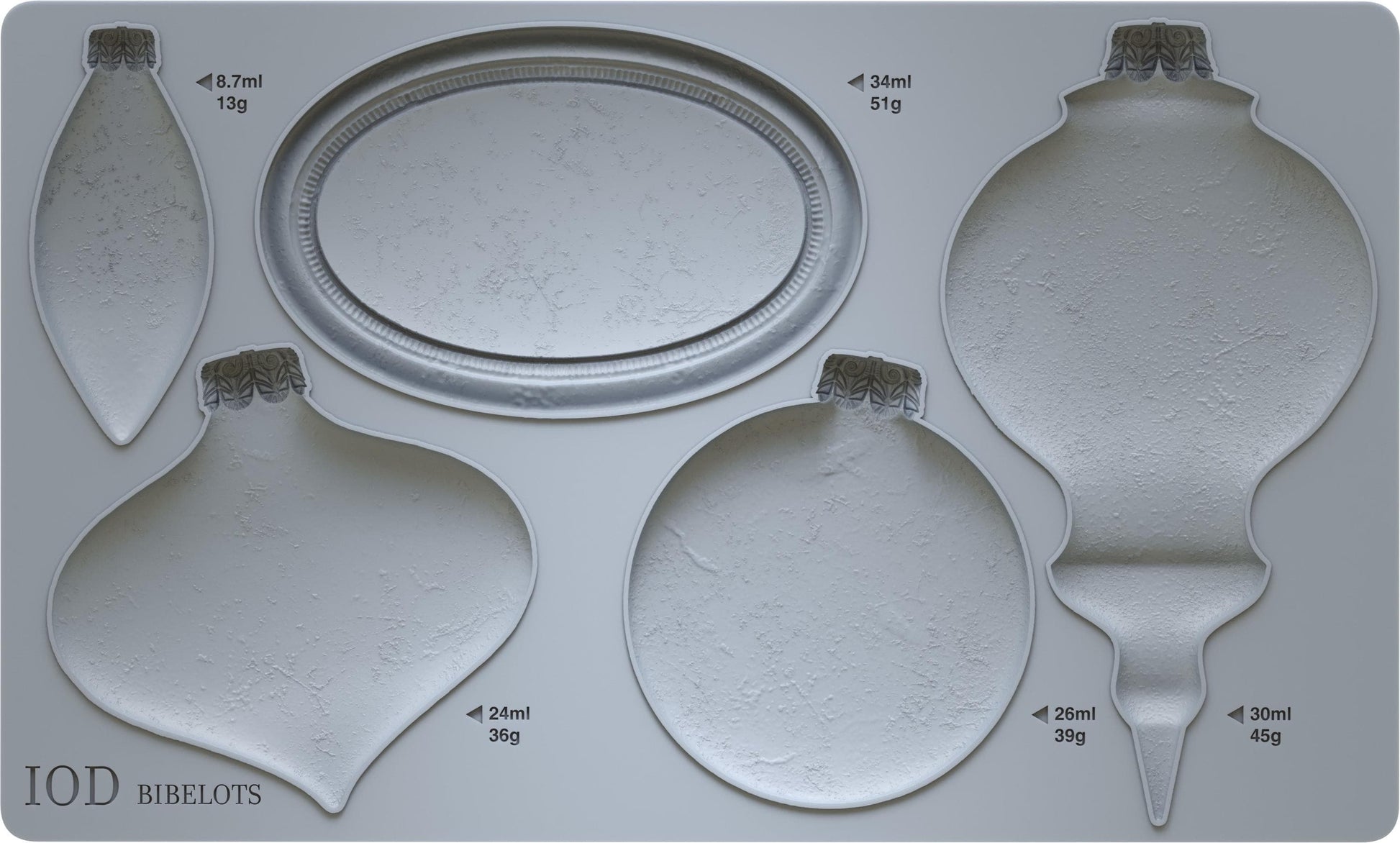 Iron Orchid Designs Bibelots Mould - Food Safe Silicone Mold for Ornament Blanks, Furniture Appliques & Crafts