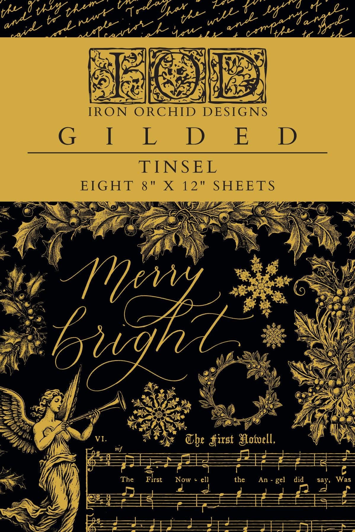 Iron Orchid Designs - Tinsel Gilded Transfer for Vintage Crafting & Home Decor Accent, Easy Application Decorative Art Decals