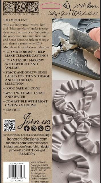 Iron Orchid Designs Bows Mould - Food Safe Silicone Mold for Ribbon Appliques, Furniture & Classical Crafts