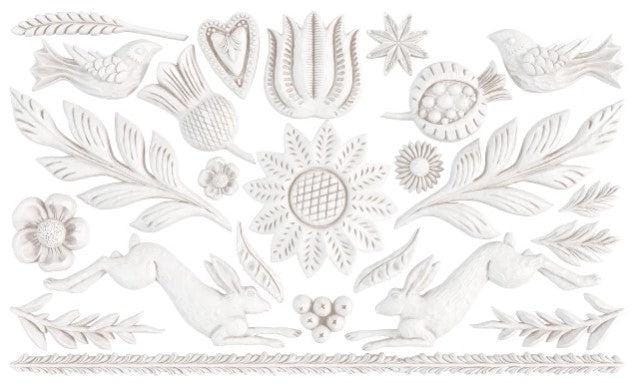 Iron Orchid Designs Primitive Mould - Food Safe Silicone Mold for Rustic Crafts, Furniture Appliques & Farmhouse Decor