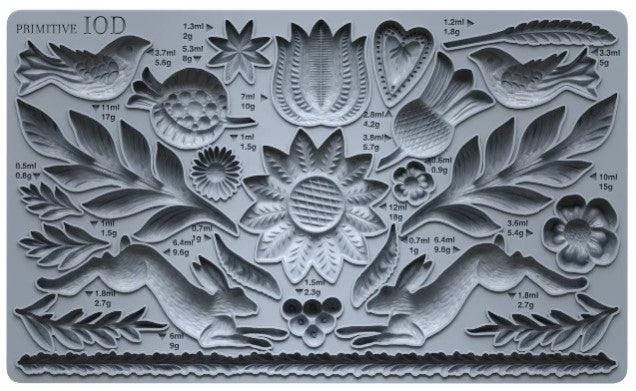 Iron Orchid Designs Primitive Mould - Food Safe Silicone Mold for Rustic Crafts, Furniture Appliques & Farmhouse Decor