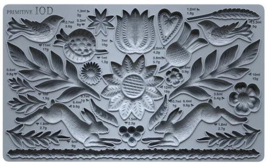 Iron Orchid Designs Primitive Mould - Food Safe Silicone Mold for Rustic Crafts, Furniture Appliques & Farmhouse Decor