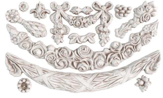 Iron Orchid Designs Swags Mould - Food Safe Silicone Mold for Decorative Garland Appliques, Furniture & Crafts