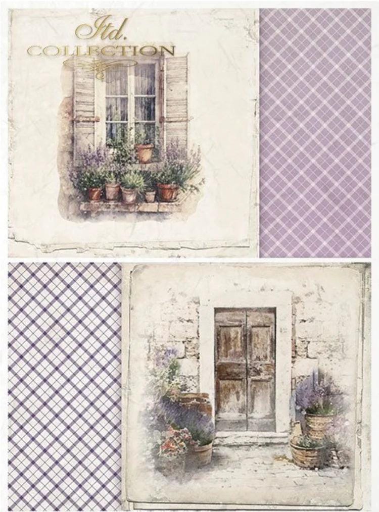 A4 Lavender Windows Decoupage Paper - R2239