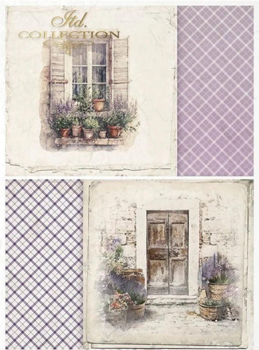 A4 Lavender Windows Decoupage Paper - R2239