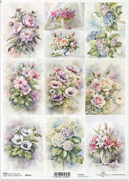 A4 Spring Flower Decoupage Paper - ITD R2471