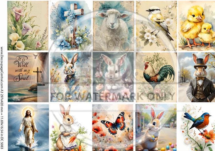 A3 Easter Mini Rice Paper DC5083