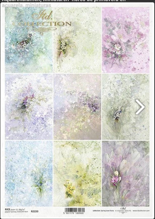 A4 Spring Squares Decoupage Paper - ITD R2220