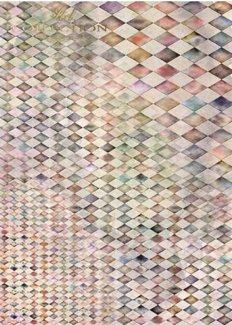 A4 Multicolor Harlequin Decoupage Paper - R1379
