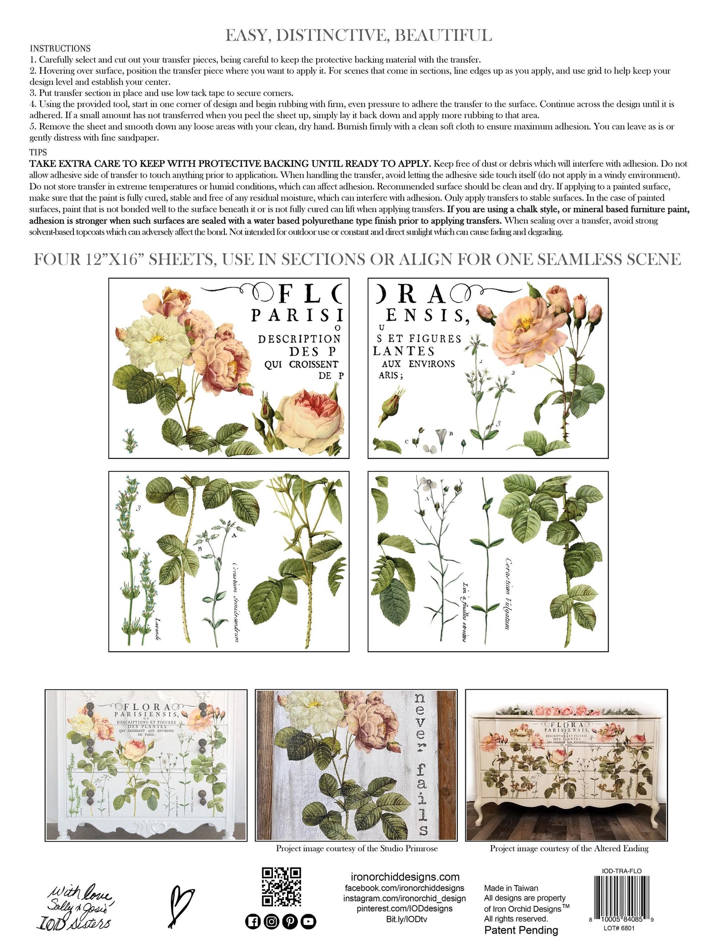 Iron Orchid Designs - Flora Parisiensis Transfer