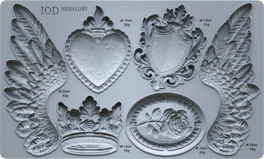 Iron Orchid Designs Heraldry Mould | Vintage Decorative Mold for Crafting, Home Decor & DIY Projects
