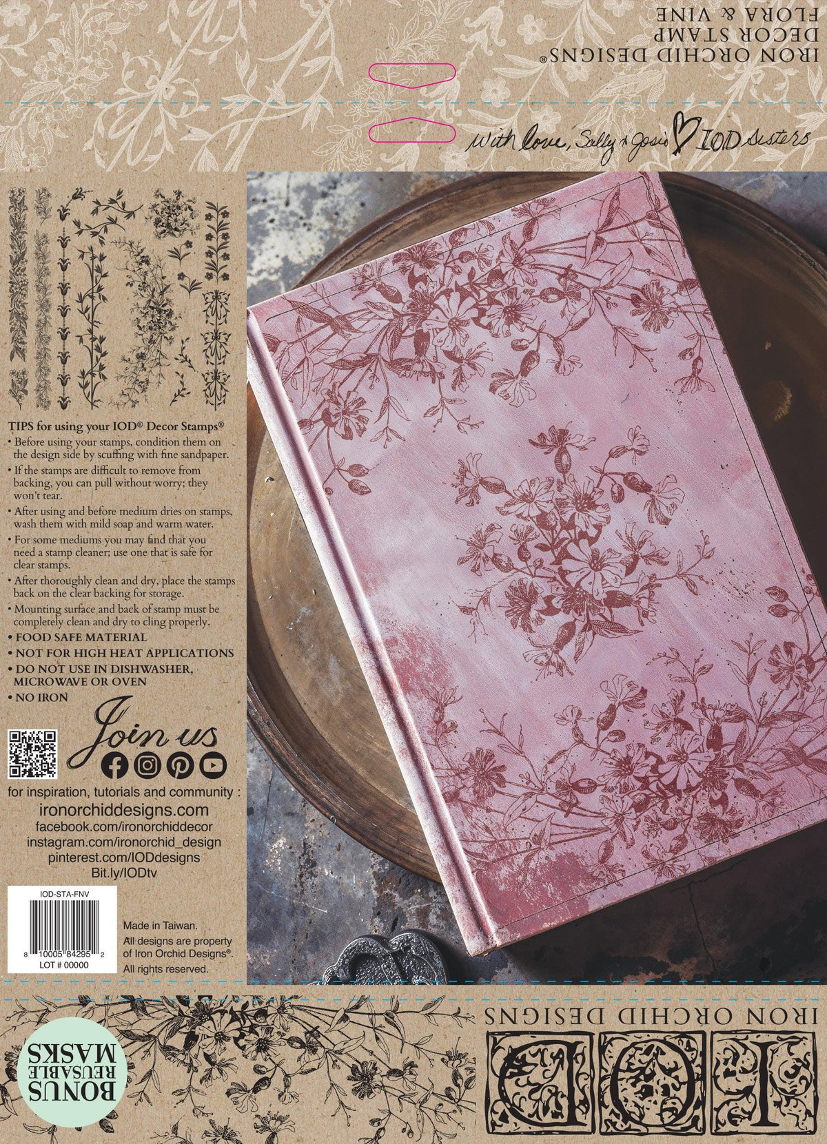 Iron Orchid Designs Flora & Vine Stamp - Vintage Botanical, Romantic Floral, Garden Nature Inspired, Scrapbooking, Junk Journal, DIY Crafts
