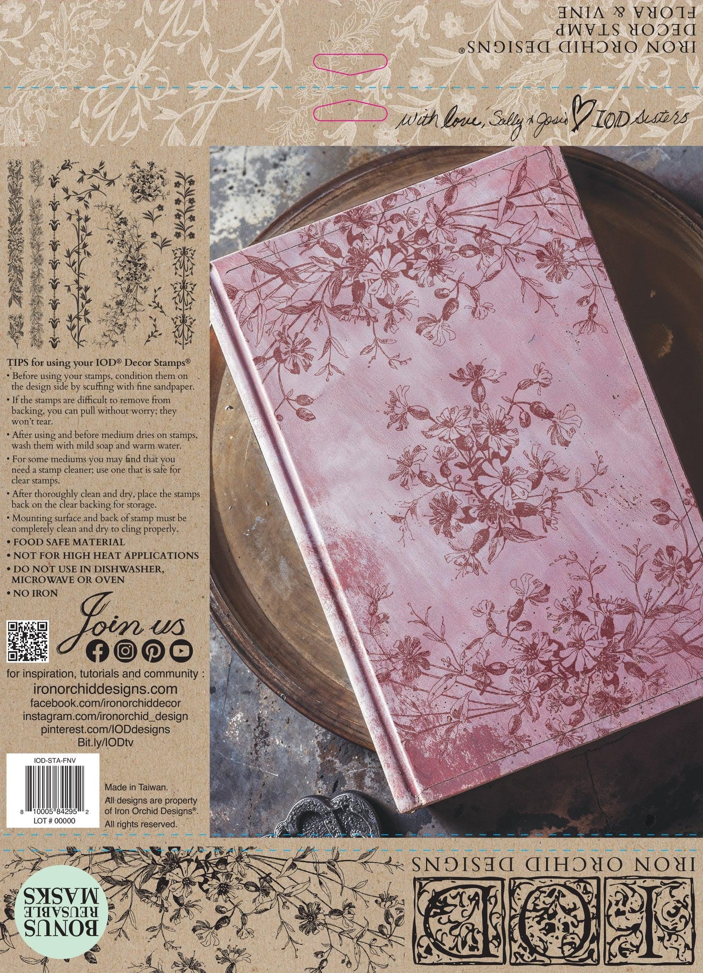 Iron Orchid Designs Flora & Vine Stamp