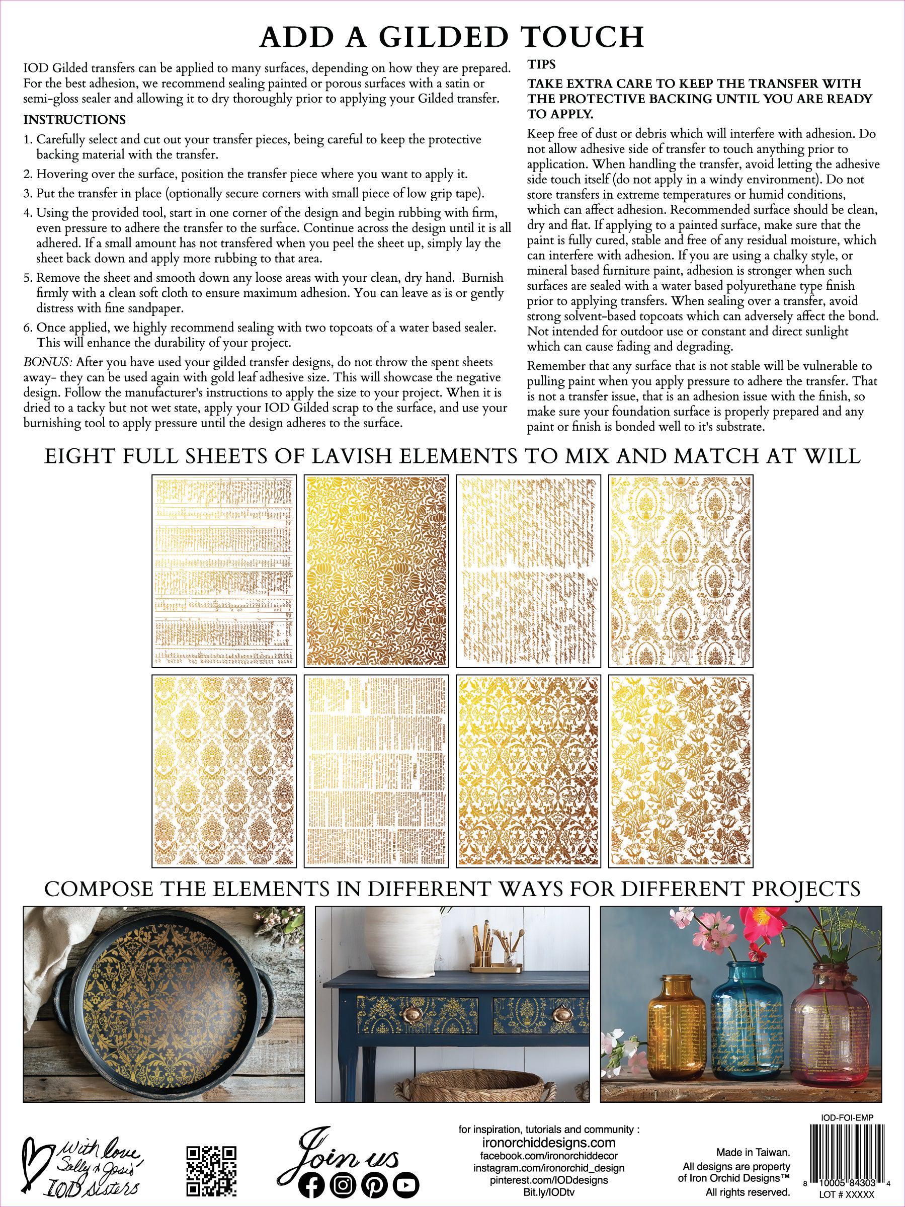Iron Orchid Designs Gilded Emporium Transfer