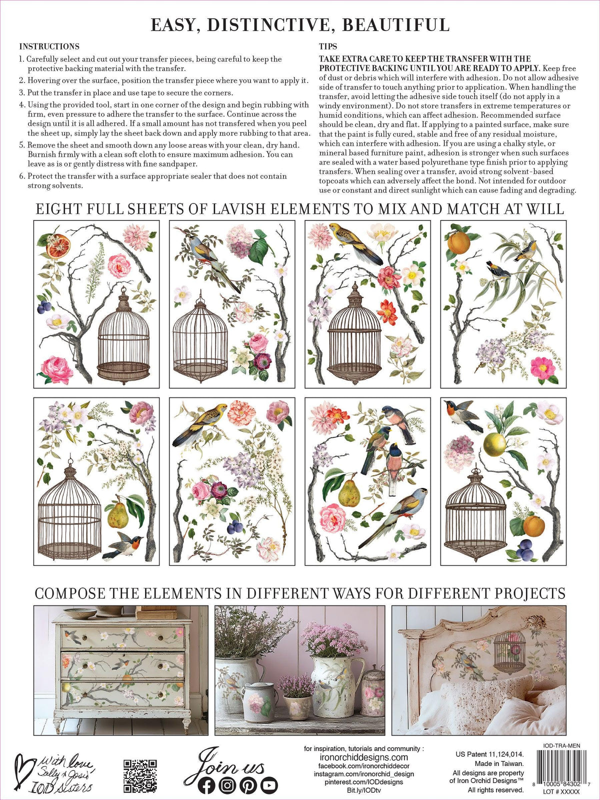 Iron Orchid Designs Menagerie Transfer