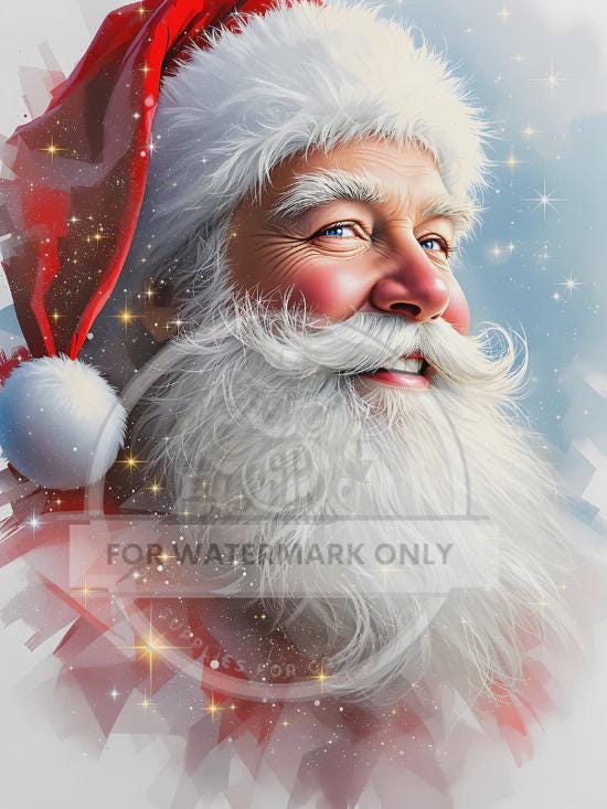 A4 Sparkle Santa Decoupage Rice Paper DC825