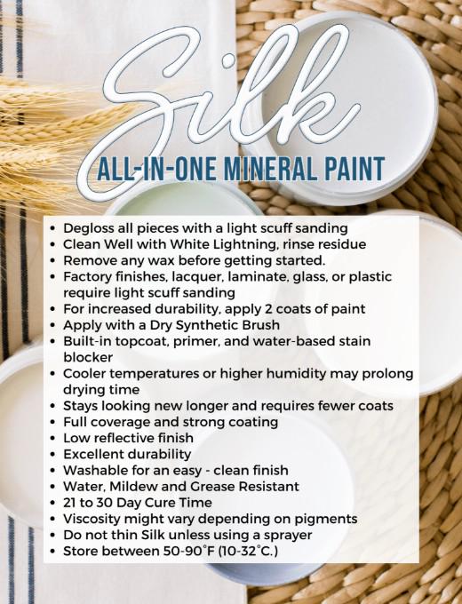Dixie Belle SILK All-In-One Mineral Paint - 4oz Jars for Furniture, DIY Crafts, Home Decor - Durable Finish