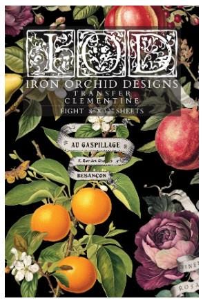 Iron Orchid Designs Clementine Transfer for Vintage Still Life Decor, Elegant DIY Projects & Holiday Gifting - Limited Release