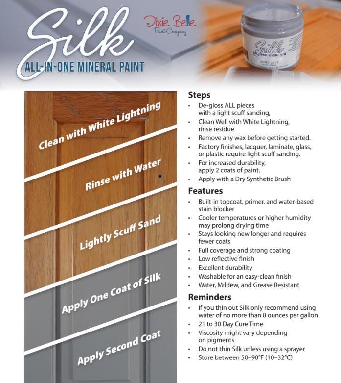 Dixie Belle SILK All-In-One Mineral Paint - 4oz Jars for Furniture, DIY Crafts, Home Decor - Durable Finish