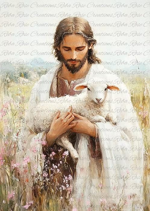 A4 Jesus the Lamb of God Decoupage Rice Paper RR1710
